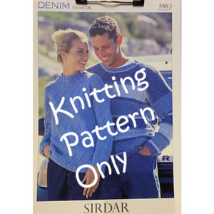 New Sirdar 5883 Denim Tweed His Hers Pullover Sweater Double Knitting Pattern